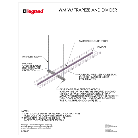 Trapeze with Tray and divider