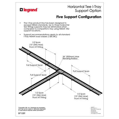 Itray Horizontal Tee Support Legrand