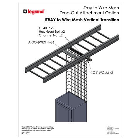 Itray to Mesh Vertical Drop Bottom